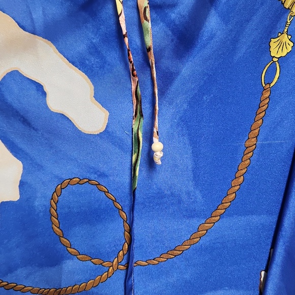 ANTONIO MELANI Raffaella Balloon Sleeve Satin Dress: Oceanprint: XL SEE DETAILS - Picture 15 of 16